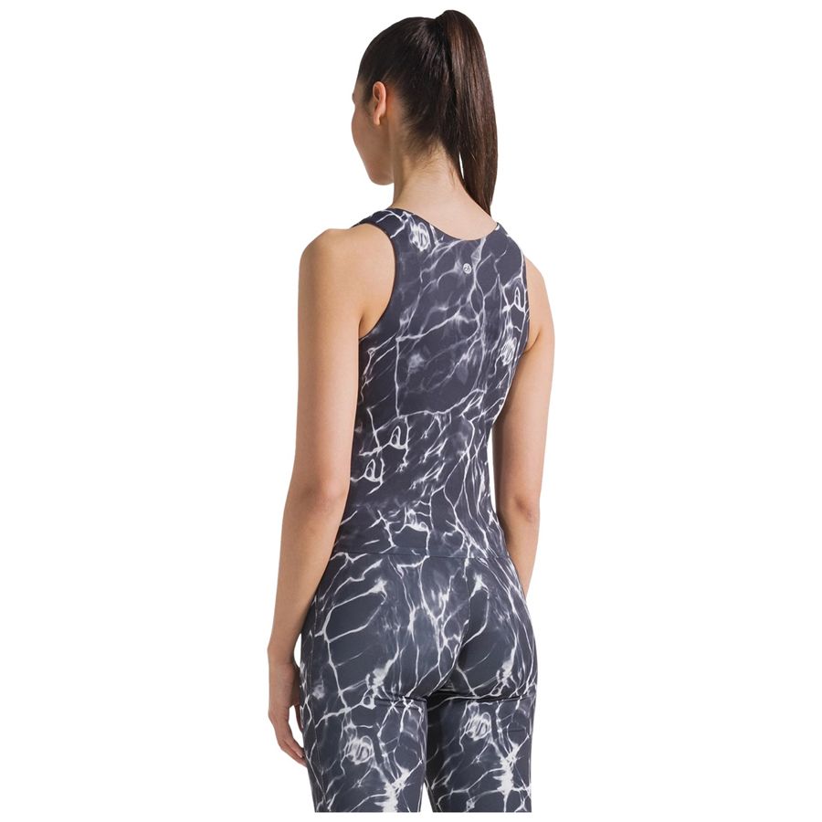 Canotta in microfibra con stampa allover nero da donna Deha | D4205410009